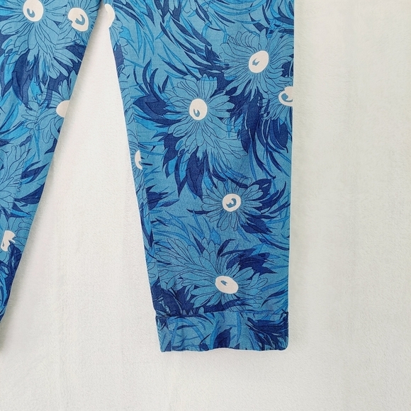 Elevenses Women's Lunar Mum Blue Floral Cropped Pants P1925 - Picture 4 of 9
